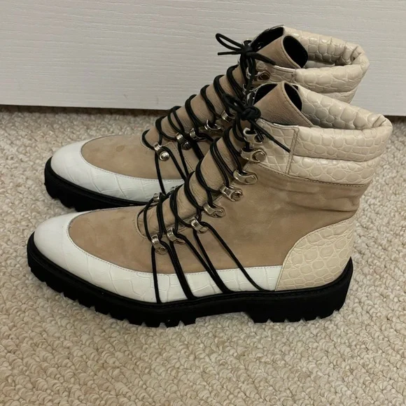 Freda Salvador Claudia Lace-Up Boots in Khaki - Picture 8 of 11